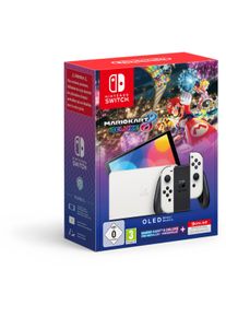 Nintendo Switch OLED-Modell (weiss) &ndash; Mario Kart 8 Deluxe + Switch Online &ndash; Mitgliedschaft (12 Monat, Spielkonsole, Weiss, Schwarz
