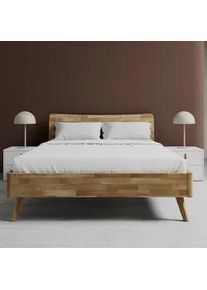 Bett Danzig ca. 140x200 cm Wildeiche Echtholz