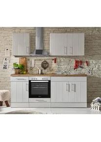 respekta K&uuml;chenblock Anton Landhaus ohne Ger&auml;te ca. 210 cm Wei&szlig;