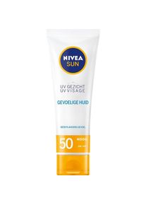Nivea, Sonnencreme, Sensitive Face Sun Cream SPF50+ 50g (Sonnencreme Gesicht, SPF 50+, 50 g)
