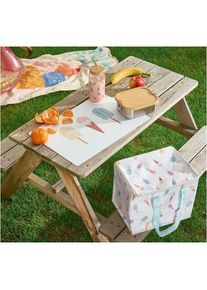 zeller Present Trinkglas Ice mit Bambusdeckel und Glastrinkhalm 450ml &oslash; 7.5x15.5 cm, Trinkgl&auml;ser, Braun, Transparent