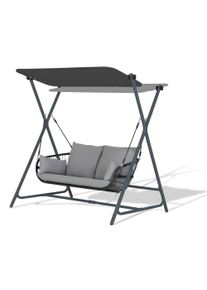 Leco Hollywoodschaukel - 171x130x173cm - anthrazit - Stahl / Kunststoff / Polyethylen