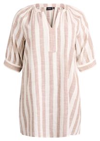 ZIZZI Damer Tunika 'Cananna' camel / hvid St&oslash;rrelse 5XL/6XL