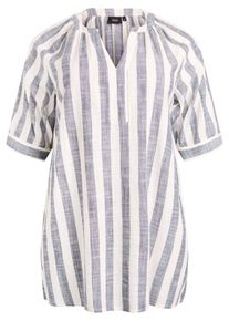 ZIZZI Damer Tunika 'Cananna' r&oslash;gbl&aring; / hvid St&oslash;rrelse 11XL/12XL