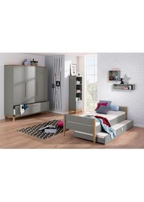 Paidi Bett, Grau, Eichefarben, Holz, Eiche, massiv, 90x200 cm, Blauer Engel, Goldenes M, in verschiedenen Holzdekoren erh&auml;ltlich, Schlafzimmer, Komplette Schlafzimmer und Serien, Schlafzimmerserien