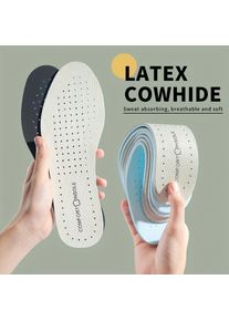 Leather Insole Thickened Latex Shoes Pads Soft Breathable Summer Sports Shock Absorbing Deodorization Inserts