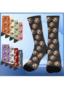 Customized surprise face socks for men women DIY your photos/pet photos/logo socks for family and friends holiday commemorations