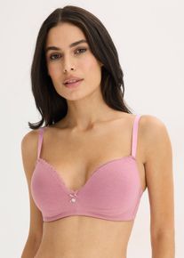 bonprix Femei Sutien push-up fără armătură, cu bumbac (2 buc.), negru, 75C