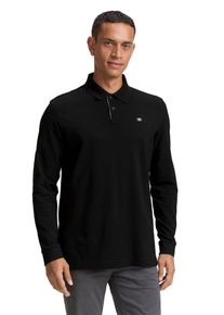 bonprix Bluzka polo z długim rękawem marki Tom Tailor, czarny, 48/50 (M)
