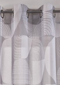 M&ouml;nstrad gardin med &aring;tervunnen polyester (1-pack) - gr&aring; - storlek 145x135 cm - bonprix