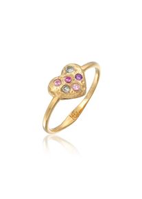 HAZE & GLORY Silberring &raquo;Ring Heart Turmalin Saphire Alexandrit 375 Gelbgold&laquo; goldfarben, Gr&ouml;&szlig;e 52