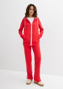 bonprix Femei Trening din bumbac, stretch (set/2 piese), roşu, 48/50