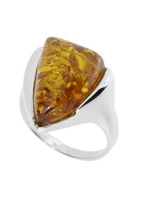 OSTSEE-SCHMUCK Fingerring &raquo;- Anouk - Silber 925/000 - Bernstein&laquo; silberfarben, Gr&ouml;&szlig;e 52