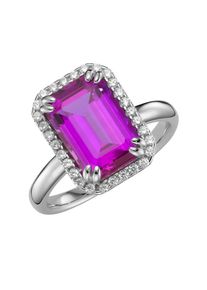 Giorgio Martello MILANO Silberring &raquo;Ring in blau, fuchsia oder lila, Zirkonia wei&szlig;, Silber 925&laquo; pink, Gr&ouml;&szlig;e 58