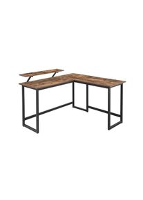 VASAGLE ALINRU sarok &iacute;r&oacute;asztal rusztikus barna 140 x 130 cm