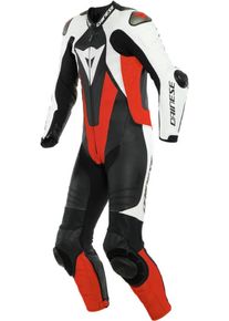 Dainese Laguna Seca 5, leather suit 1pcs. perforated , color: Black/White/Neon-Red , size: 52