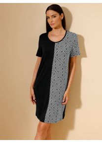 w&auml;schepur Dames Nachthemd in zwart/wit geprint ,maat 36/38, Witt, 95% Modal, 5% Elastan