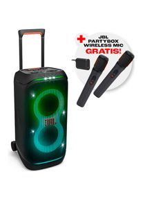 JBL, Party-Lautsprecher &raquo; Set: PartyBox Stage 320 + Gratis-Mikrofon-Set (UVP 129,99&euro;)&laquo; (Bluetooth Wireless-Audio-Streaming 240 W), Schwarz, Bis zu 18 