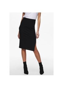 Only, Damen, Jerseyrock &raquo;ONLEMMA &ndash; Bleistiftrock mit Stretch und Seitenschlitz&laquo; regular fit, casual, Jersey, Materialmix, Black, S (36), Black, 