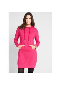 bonprix, Damen, Sweatkleid &raquo;Sweatkleid mit Baumwolle&laquo; K&auml;ngurutasche mit Kapuze, aus Baumwolle und Viskose, lockere Passform, dunkelpink, N-Gr, 36/38 (