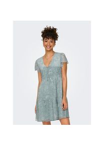 Only, Damen, Minikleid &raquo;ONLAIDA ELISA LIFE DOBBY DRESS WVN&laquo; Sommerkleid, Fog Green AOP:W BOHEMIAN GARDEN, N-Gr, XS - N-Gr, Fog Green AOP:W BOHEMIAN 