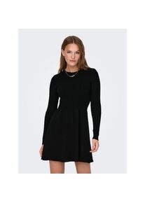 Only, Damen, Strickkleid &raquo;ONLFIA LS CABLE DRESS KNT&laquo; Viskosemischung, regular fit, Black, N-Gr, XS - N-Gr, Black, Regular Fit Passform: Umspielt die 