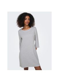Only, Damen, Minikleid &raquo;ONLDEMI BRILLIANT 3/4 DRESS JRS&laquo; Sommerkleid, Cloud Dancer Stripes:Navy blazer, N-Gr, S (36) - N-Gr, Cloud Dancer Stripes:Navy