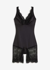 bonprix Średnio modelujące body z nogawką, czarny, 54