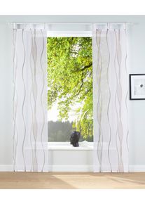 Schiebegardine OTTO HOME "Dimona" Gr. 5, grau (wei&szlig;, taupe), B:57cm H:265cm, Voile, Polyester, Gardinen, Schiebegardine, 2er-Set, Fertiggardine, inkl. Beschwerungsstange, Wellen