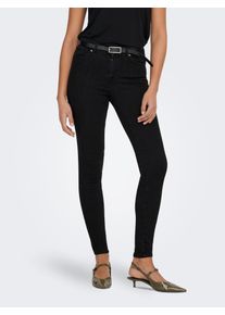 Skinny-fit-Jeans Only "ONLPOWER MID PH UP SK DNM REA3659 NOOS", Damen, Gr. M (38), L&auml;nge 30, schwarz, Denim/Jeans, Obermaterial: 92% Baumwolle, 6% Polyester, 2% Elasthan, skinny fit, Jeans Skinny-fit-Jeans, mit Push-up-Effekt, Topseller