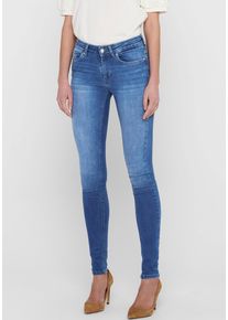 Skinny-fit-Jeans Only "ONLBLUSH &ndash; Skinny Fit Jeans mit extra engem Schnitt", Damen, Gr. S (36), L&auml;nge 34, blau (medium blau denim), Denim/Jeans, Obermaterial: 92% Baumwolle, 6% Polyester, 2% Elasthan, Abriebeffekte, skinny fit, Jeans Skinny-fit-Jeans, Abriebeffekte, modisch, skinny fit, Eingrifftaschen, unifarben