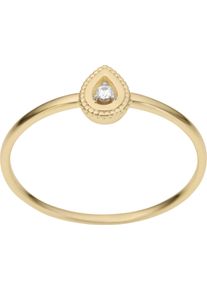 Fingerring Firetti "Schmuck Geschenk Gold 333 Damenring Goldring Tropfenform bicolor" Gr. 18, gold (gelbgoldfarben, wei&szlig;goldfarben), Fingerringe, Damen, 18, 0,02 P2 = erkennbare Einschl&uuml;sse, Diamanten Gelbgold 333, 1mm, Diamanten, Gelbgold 333, Fingerring, mit Brillant