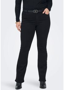 Schlagjeans Only CARMAKOMA "CARSALLY", Damen, Gr. 48, L&auml;nge 32, schwarz (schwarz, denim), Denim/Jeans, Obermaterial: 56% Baumwolle, 39% Polyester, 3% Viskose, 2% Elasthan, bootcut fit lang, Jeans Schlagjeans
