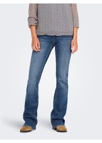 Bootcut-Jeans Only "ONLBLUSH MID FLARED DNM TAI305 NOOS", Damen, Gr. M (38), L&auml;nge 30, blau (medium blau denim), Denim/Jeans, Obermaterial: 92% Baumwolle, 6% Elastomultiester, 2% Elasthan, unifarben, Jeans Bootcut-Jeans