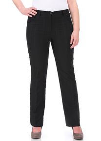 Stoffhose KjBRAND "Bea", Damen, Gr. 44, N-Gr, schwarz (schwarz gestreift), Web, Obermaterial: 47% Baumwolle, 45% Polyester, 6% Viskose, 2% Elasthan, normal lang, Hosen Stoffhose, Sommerhose optimale Passform in Quer-Stretch