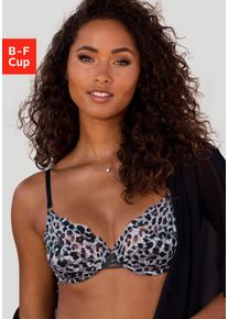 B&uuml;gel-BH Lascana, Damen, Gr. 85, Cup B, schwarz-wei&szlig; (leo, silberfarben), Microtouch, Obermaterial: 88% Polyamid, 12% Elasthan, BHs B&uuml;gel-BH, in einem aufregenden Leo-Look, sexy Dessous