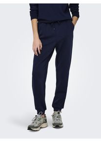 Sweathose Only Play "ONPLOUNGE HW SWEAT PNT - NOOS", Damen, Gr. M (38), N-Gr, blau (maritime blau), Sweatware, Obermaterial: 80% Polyester, 15% Viskose, 5% Elasthan, unifarben, regular fit kn&ouml;chellang, Hosen Sweathose, mit Kordelzug