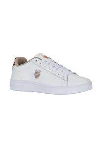 Sneaker K-Swiss "Court Shield II", Damen, Gr. 37, wei&szlig; (wei&szlig;, leo, wei&szlig;), Leder, Schuhe Sneaker