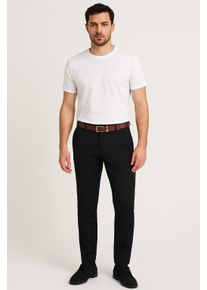 Jack & Jones Chinohose JACK & JONES "JPSTMARCO FRANCO CHINO W BELT", Damen, Gr. 34, L&auml;nge 32, schwarz, Web, Obermaterial: 98% Baumwolle, 2% Elasthan, unifarben, slim fit kn&ouml;chellang, Hosen Chinohose