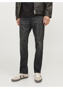 Jack & Jones Regular-fit-Jeans JACK & JONES "JJICLARK mit Used-Look und Stretch f&uuml;r den Alltag", Herren, Gr. 32, L&auml;nge 32, schwarz (schwarz denim), Denim/Jeans, Obermaterial: 80% Baumwolle, 15% Lyocell, 3% Elastomultiester, 2% Elasthan, Abriebeffekte, regular fit lang, Jeans Regular-fit-Jeans, mit Abriebeffekten