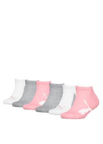 Sneakersocken Puma "Puma KIDS BWT SNEAKER 6P ECOM", M&auml;dchen, Gr. 23-26, rosa (pink, grau), Materialmix, unifarben mit Farbeinsatz, Socken Sneakersocken, mit verst&auml;rkten N&auml;hten