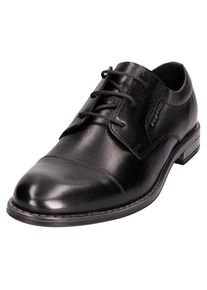Schn&uuml;rschuh Bugatti, Herren, Gr. 41, schwarz, Leder, Schuhe Schn&uuml;rschuh, Blockabsatz, Abendschuh, Festtagsschuh, Businessschuh, Logopr&auml;gung