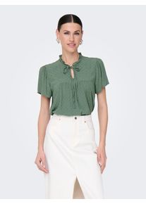 Jacqueline de Yong Kurzarmbluse JDY "JDYLIMA LIFE S/S TOP WVN NOOS", Damen, Gr. 40, gr&uuml;n (laurel wreath), Web, Obermaterial: 100% Viskose, unifarben, loose fit normal, V-Ausschnitt, Blusen Kurzarmbluse, Viskose, loose fit
