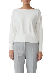 Strickpullover s.Oliver BLACK LABEL, Damen, Gr. 34, wei&szlig;, Strick, Obermaterial: 71% Viskose, 29% Polyester, unifarben, regular fit taillenbedeckt, U-Boot-Ausschnitt, Rippb&uuml;ndchen, Pullover Strickpullover, mit Fledermaus&auml;rmeln