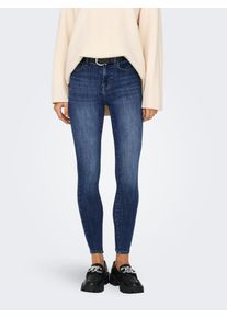 Skinny-fit-Jeans Only "ONLPOWER MID SK PUSHUP DNM TAI012 NOOS", Damen, Gr. XS (34), L&auml;nge 30, blau (dunkelblau denim), Denim/Jeans, Obermaterial: 92% Baumwolle, 6% Polyester, 2% Elasthan, unifarben, skinny fit, Jeans Skinny-fit-Jeans