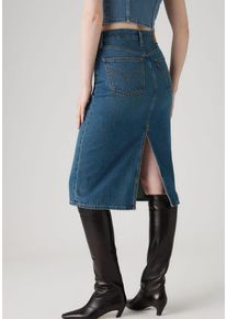 Levi's Jeansrock LEVI'S "HR BACK SLIT SKIR", Damen, Gr. 29, blau (review time), Web, Obermaterial: 100% Baumwolle, slim fit kniebedeckend, R&ouml;cke Jeansrock, mit Schlitz hinten