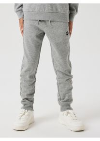 Jogginghose name it "NKMVIMO f&uuml;r Jungen mit B&uuml;ndchen und Stretchkomfort", Jungen, Gr. 140, N-Gr, grau (grau melange), Sweatware, Obermaterial: 60% Baumwolle, 40% Polyester, unifarben, regular fit kn&ouml;chellang, Hosen Jogginghose, unifarben, casual, regular fit, Baumwollmischung, Rundhals