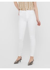 Skinny-fit-Jeans Only "ONLROYAL &ndash; Stretch-Denim mit hohem Bund f&uuml;r optimalen Sitz", Damen, Gr. XS (34), L&auml;nge 30, wei&szlig;, Denim/Jeans, Obermaterial: 69% Baumwolle, 29% Polyester, 2% Elasthan, unifarben, Jeans Skinny-fit-Jeans, unifarben, casual, skinny fit, Denim, Eingrifftaschen