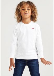 Langarmshirt LEVI'S KIDS "LVB LS GRAPHIC TEE SHIRT", Jungen, Gr. 10 (140), wei&szlig;, Single Jersey, Obermaterial: 60% Baumwolle, 40% Polyester, unifarben, regular fit normal, Rundhals, gerader Abschluss, Shirts Langarmshirt, mit Logo Stickerei for BOYS
