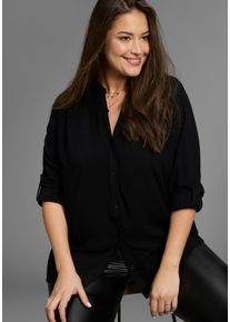 Longbluse LAURA SCOTT CURVE, Damen, Gr. 50, schwarz, Web, Obermaterial: 100% Viskose, unifarben, Basic, figurumspielend, V-Ausschnitt, Blusen Longbluse, im Tunika Stil aus weicher Viskose - GROSSE GR&Ouml;SSE, Topseller